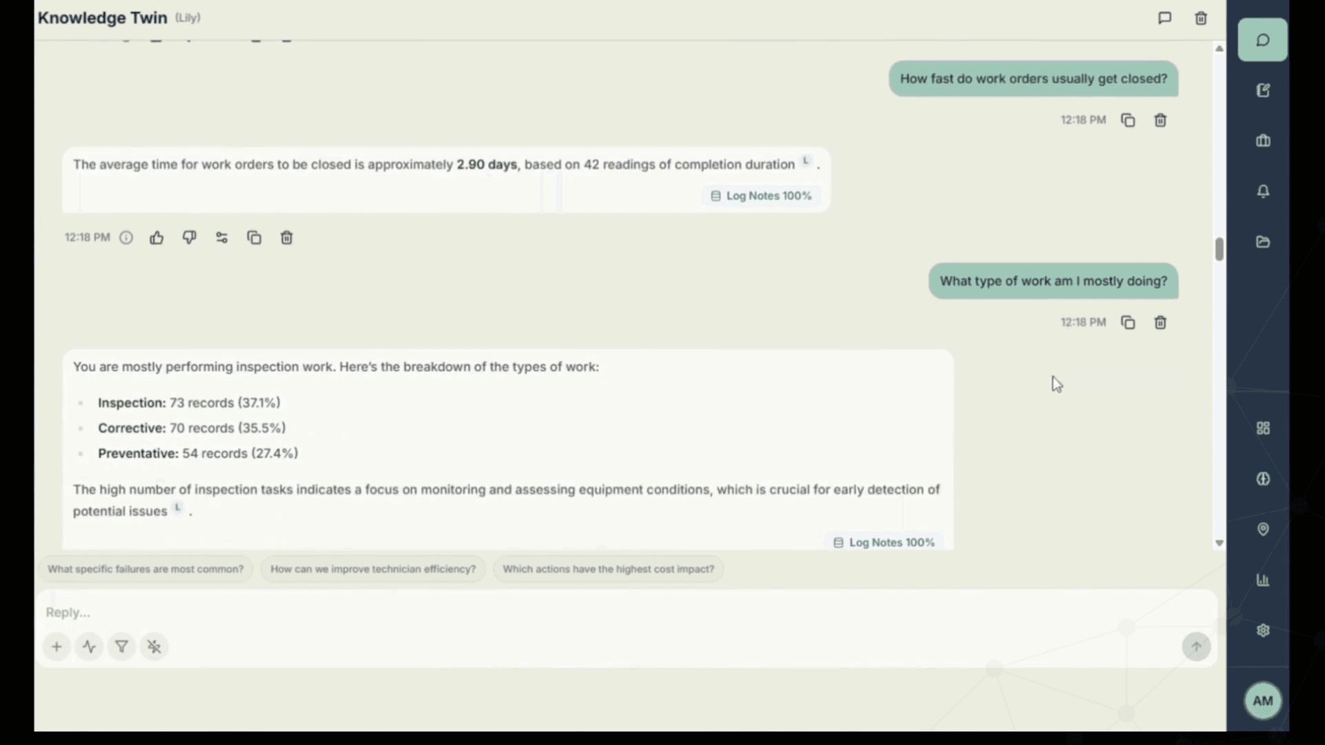 Work Order CMMS Insights - Manager View